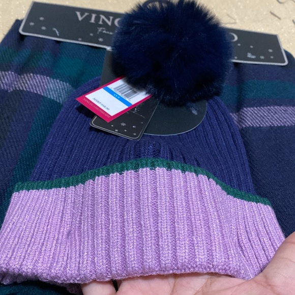 Vince Camuto Plaid Beanie And Scarf Set - Picture 2 of 5